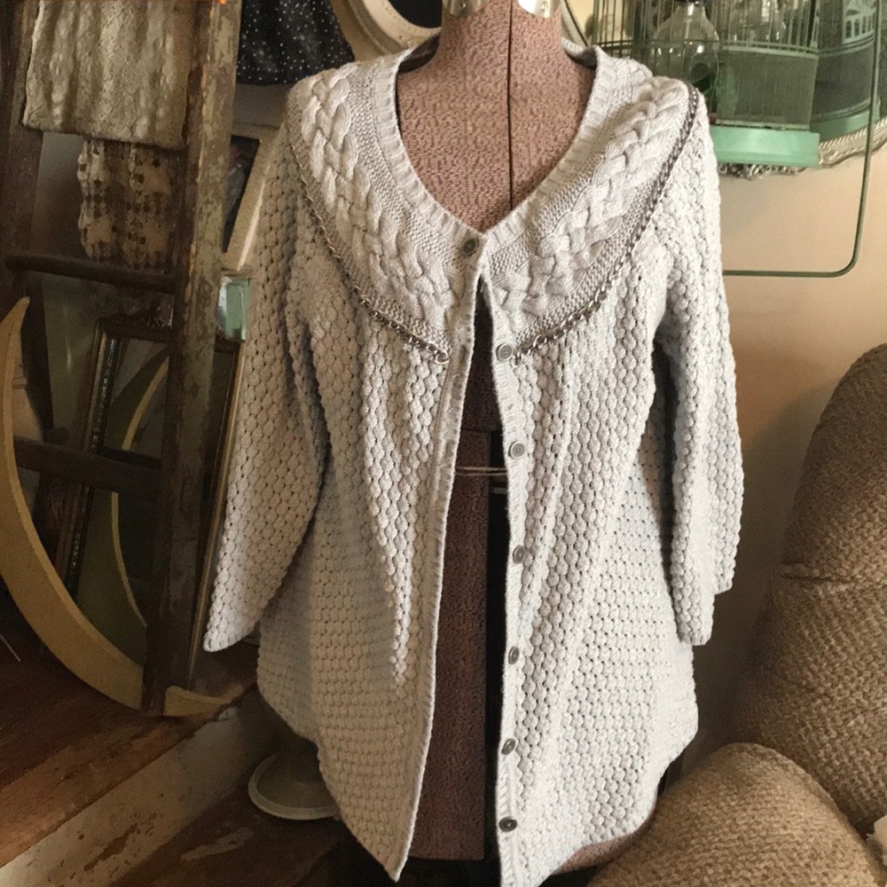 Liz Claiborne gray cardigan Large gray sweater